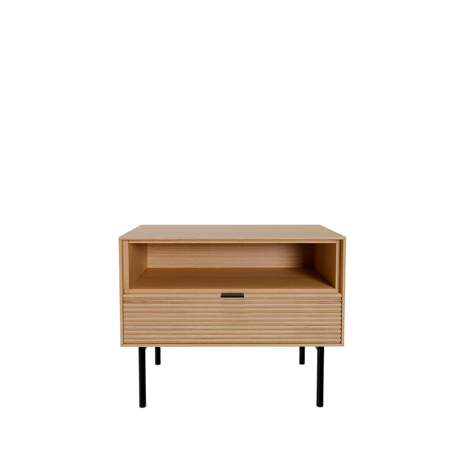 Mesita baja 60 TULSA roble pata metal (1 cajón + 1 hueco) - Image 3