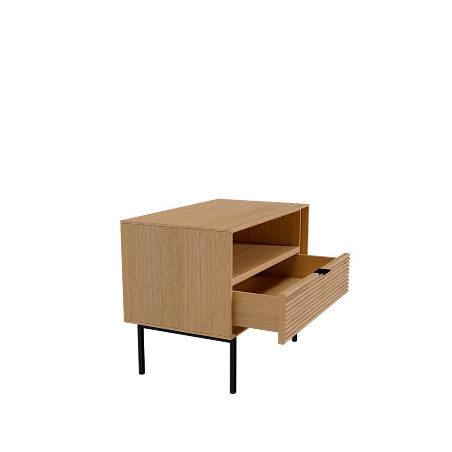 Mesita baja 60 TULSA roble pata metal (1 cajón + 1 hueco) - Image 4