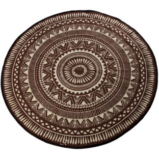 Alfombra Algodón Circular Impresa Marrón Ø120cm