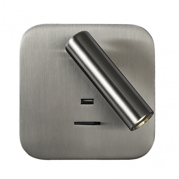 Aplique 3w 4000k Giotto Cuadrado Niquel Puerto Usb 150lm C/interruptor 14x14x12cm Orientb - Image 2