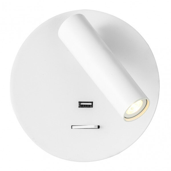 Aplique 3w 4000k Giotto Redondo Blanco Puerto Usb 150lm C/interruptor 14x14x12cm Orientb - Image 2
