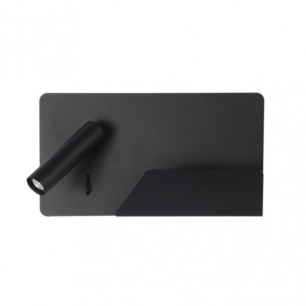 Aplique 3w 4000k Miguel Angel Izqdo Negro C/usb Y Estante 150lm 16x28x12 Cm Orientable
