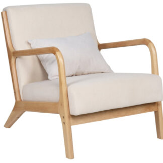 BUTACA TOKIO MICROFIBRA BEIGE / MADERA