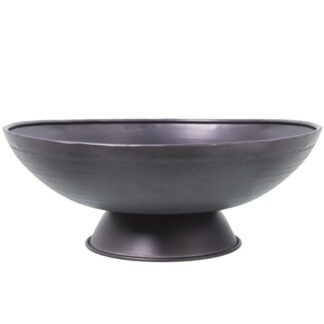 Centro C/pie Aluminio Tallado Negro Ø35x13cm