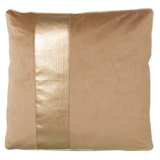Cojin 45x45 Terciopelo Beige Franja Dorada C/cremallera 45x45cm