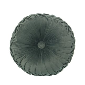 Cojín Redondo Terciopelo Verde Ø35cm Sin Cremallera