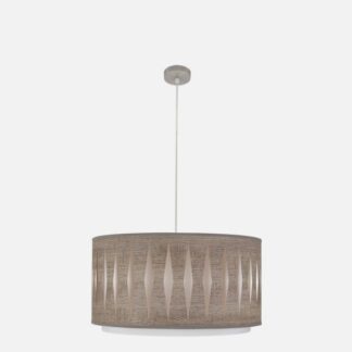 Colgante Alexandra 2xe27 Niquel/madera Gris Regx50x50 cm