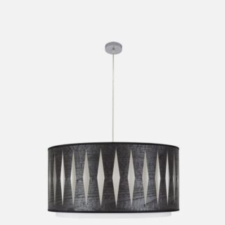 Colgante Alexandra 3xe27 Cromo/Madera Negra Regx60x60 cm
