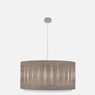 Colgante Alexandra 3xe27 Niquel/madera Gris Regx60x60 cm