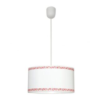 Colgante Cenefa Blanco/rosa 1xe27 Regx35d