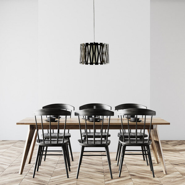 Colgante Cipres 1xe27 Madera Cafe Regx30x30 Cm - Image 2