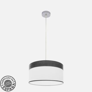 Colgante Cloe 1xe27 Cromo/blanca-madera Negra Regx40x40 cm
