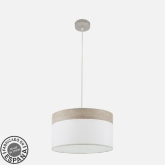 Colgante Cloe 1xe27 Niquel/blanca-madera Gris Regx40x40 cm