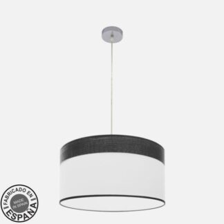 Colgante Cloe 2xe27 Cromo/blanca-madera Negra Regx50x50 cm