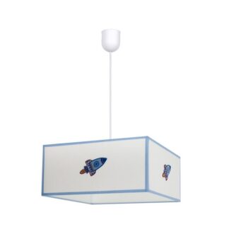 Colgante Cohete 1xe27 Blanco/azul Regx35x35