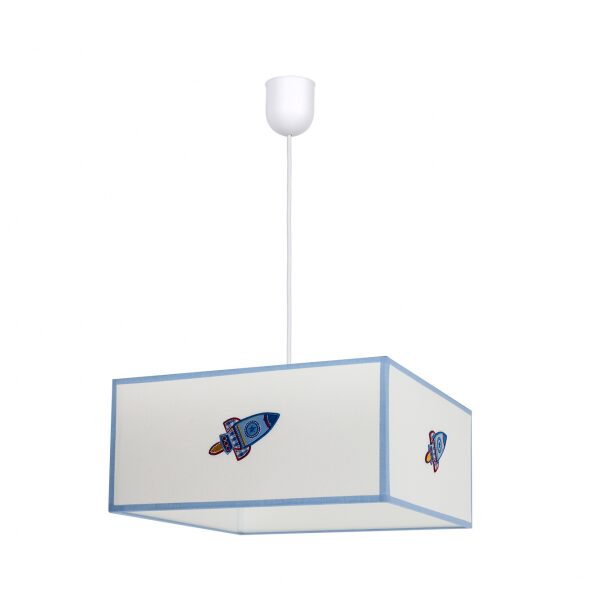 Colgante Cohete 1xe27 Blanco/azul Regx35x35