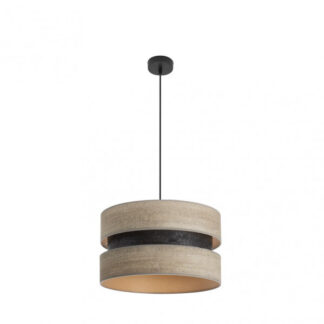 Colgante Colet 1xe27 Negro/madera Gris Regx40x40 Cm