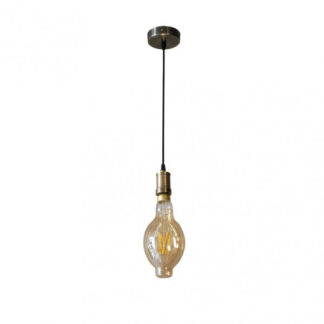 Colgante Dante 1xe27 Cuero/ambar Bombilla Incluida 8w 3000k 640lm Regx12x12 Cm