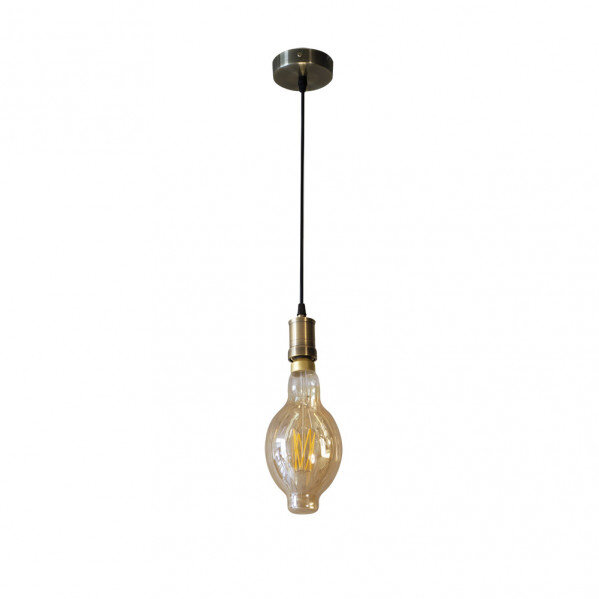 Colgante Dante 1xe27 Cuero/ambar Bombilla Incluida 8w 3000k 640lm Regx12x12 Cm