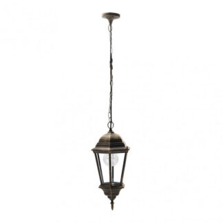 Colgante Ext.aluminio Regulus 1xe27 Neg/oro Ip44 Regx23x23 Cm