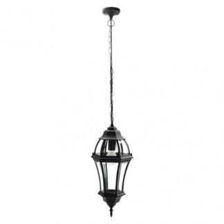 Colgante Exterior Aluminio Becrux 1xe27 Negro Ip44 Regx24x24 Cm