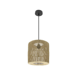 Colgante Fabriano 1xe27 Negro/natural Regx28x28cm