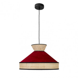 Colgante Fabrizio 1xe27 Natural/rojo Regx40x40 Cm