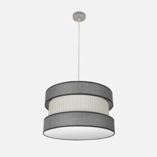 Colgante Home 2xe27 Niquel/gris-beis Regx50x50 Cm