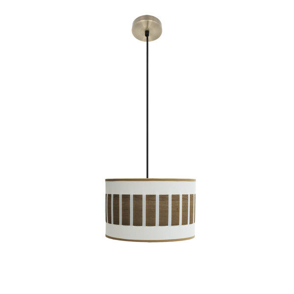 Colgante Ivanna 1xe27 Cuero/blanco-madera Oscura Regx30x30 Cm