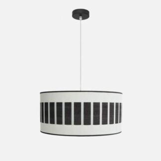 Colgante Ivanna 2xe27 Negro/blanco-madera Negra Regx50x50 Cm