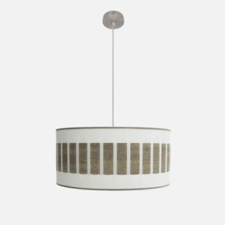 Colgante Ivanna 2xe27 Niquel/blanco-madera Gris Regx50x50 Cm