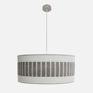 Colgante Ivanna 3xe27 Niquel/blanco-madera Gris Regx60x60 Cm
