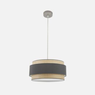 Colgante Kandy 2xe27 Natural/gris Regx50x50 Cm