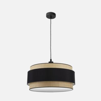 Colgante Kandy 3xe27 Natural/negro Regx60x60 Cm