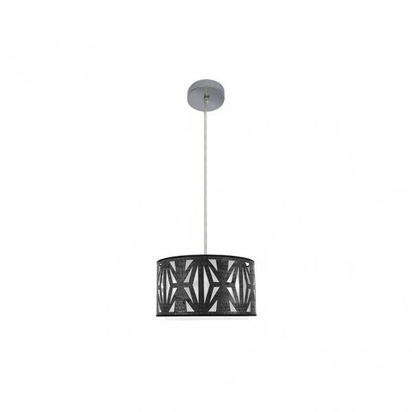 Colgante Katerina 1xe27 Cromo/madera Negra Regx30x30 cm