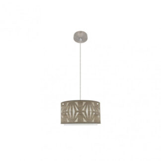 Colgante Katerina 1xe27 Niquel/madera Gris Regx30x30 cm