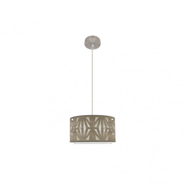 Colgante Katerina 1xe27 Niquel/madera Gris Regx30x30 cm