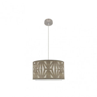 Colgante Katerina 1xe27 Niquel/madera Gris Regx40x40 cm