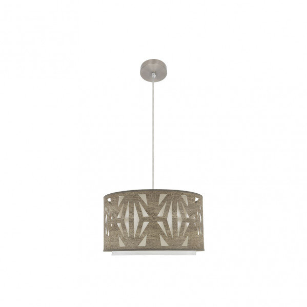 Colgante Katerina 1xe27 Niquel/madera Gris Regx40x40 cm