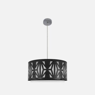 Colgante Katerina 2xe27 Cromo/Madera Negra Regx50x50 cm