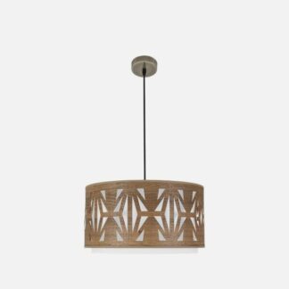 Colgante Katerina 2xe27 Cuero/madera Oscura Regx50x50 cm