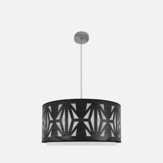Colgante Katerina 3xe27 Cromo/madera Negra Regx60x60 cm