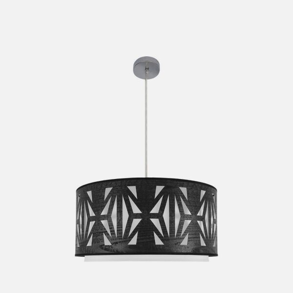 Colgante Katerina 3xe27 Cromo/madera Negra Regx60x60 cm