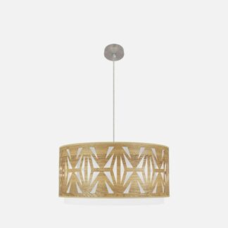 Colgante Katerina 3xe27 Niquel/madera Clara Regx60x60 cm