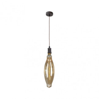 Colgante Lilia 1xe27 Marron/ambar  Bombilla  Incluida 8w 3000k 640lm Regx12x12 Cm