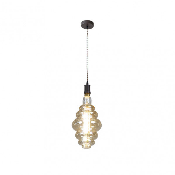 Colgante Loreto 1xe27 Marron/ambar Bombilla Incluida 8w 3000k 620lm Regx20x20 Cm - Image 2