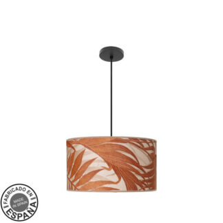 Colgante Moda 2xe27 Negro/hoja Caldera Regx40x40cm C/difusor