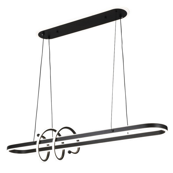 Colgante Paper Negro 185w 3000-4000-6000k 16380lm C/luz Ambiente Remoto Y Reg.intensidad Regx100x19cm