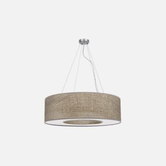 Colgante Peq. Haiti 4xe27 Cromo/Madera Gris Regx50x50 Cm