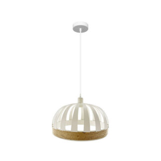 Colgante Pienza 1xe27 Blanco/natural Regx35x35cm